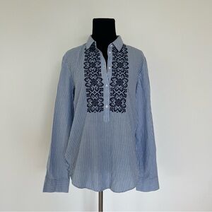 Zara blue and white stripe cotton shirt. Size Medium. Perfect condition.